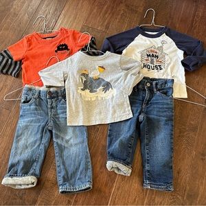 GAP: 18-24 three tops two lined jeans - set of 5 pieces